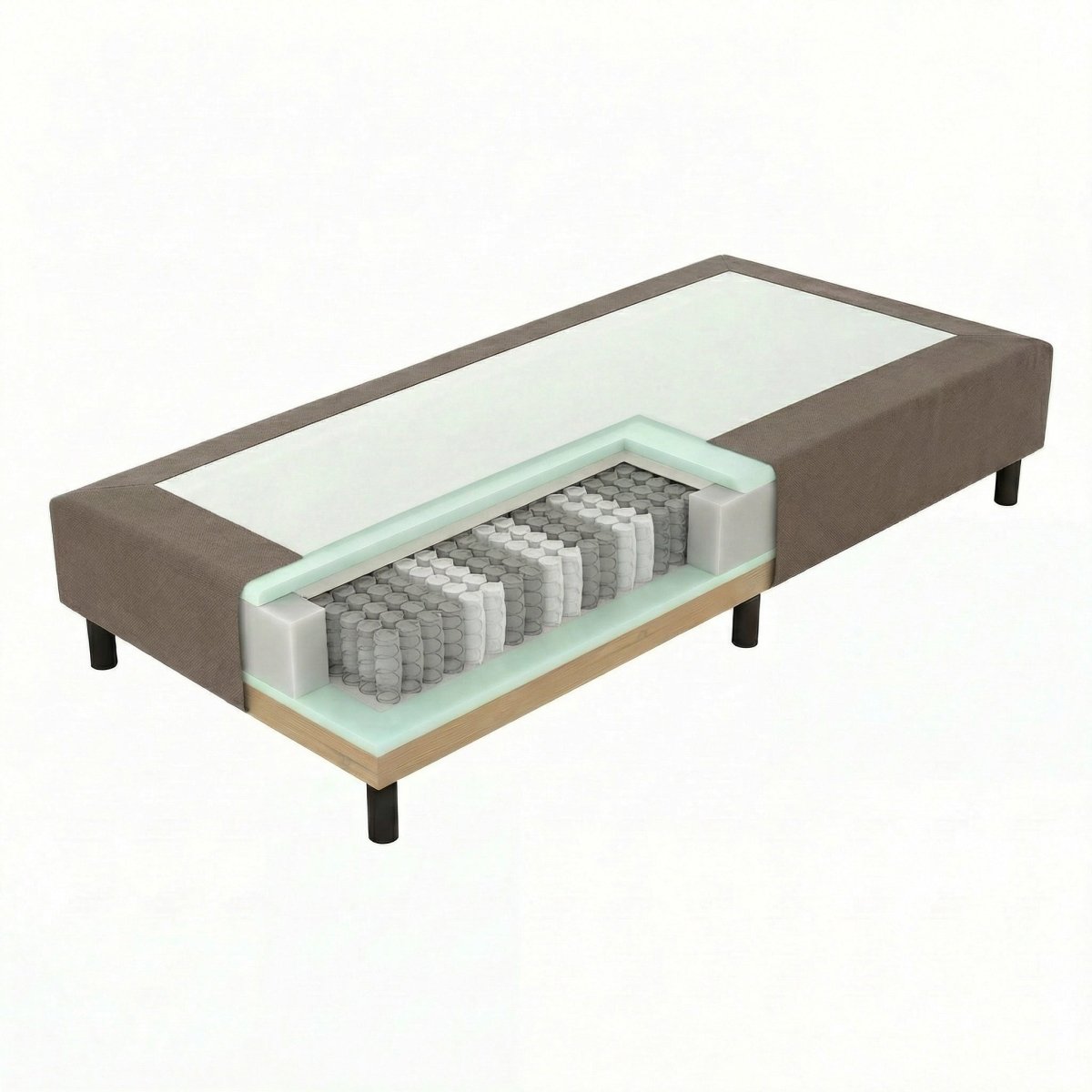 Mörgenn Pocket Boxspring - Pocketvering - Hotelkwaliteit - 20 of 30 cm hoog 60 x 200 ca. 20cm hoog Bruin - Mörgenn