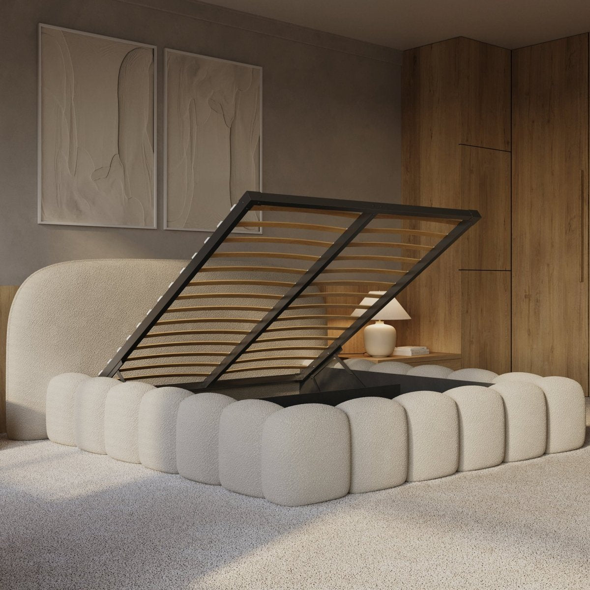 Mörgenn Signature Bed met of zonder matras - Met Opbergruimte 160x200 Beige Geen matras - Mörgenn