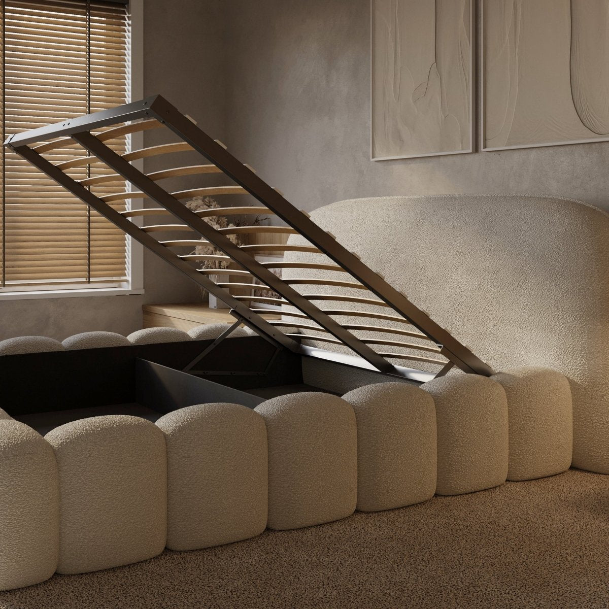 Mörgenn Signature Bed met of zonder matras - Met Opbergruimte 160x200 Beige Geen matras - Mörgenn