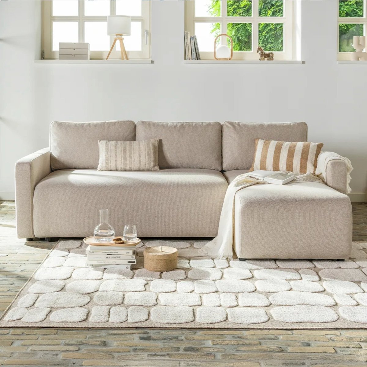 Mörgenn Slaapbank Hygge - Compacte hoekbank met opbergruimte - 3 - zits Antraciet - Mörgenn