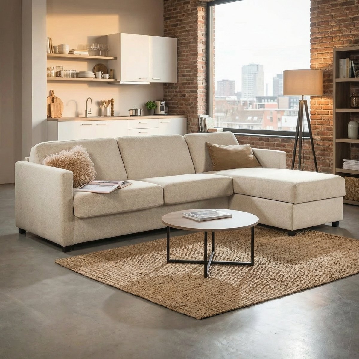 Mörgenn Slaapbank Luxury Mover Hoekbank 3 zits - Met Chaise Longue en opbergruimte - Mörgenn